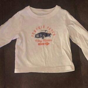 Janie and Jack White Long Sleeve with Pumpkin Patch Design